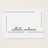 Eenvoudig wit zwart-grensscript beeldscherm visitekaartje (Voorkant)