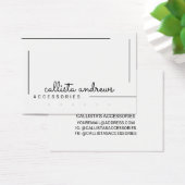 Eenvoudig wit zwart-grensscript beeldscherm visitekaartje (Bureau)