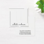 Eenvoudig wit zwart-grensscript haarklemtoon vierkante visitekaartjes (Bureau)