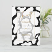 Eenvoudig Wit Zwart Grote koe vlekken Dierenpatroo Kaart (Staand voorkant)