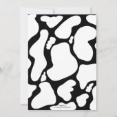 Eenvoudig Wit Zwart Grote koe vlekken Dierenpatroo Kaart (Achterkant)