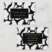 Eenvoudig Wit Zwart Grote koe vlekken Dierenpatroo Visitekaartje (Voorkant / Achterkant)