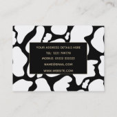 Eenvoudig Wit Zwart Grote koe vlekken Dierenpatroo Visitekaartje (Achterkant)
