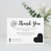 Eenvoudig wit zwart hart Logo - Hartelijk dank Bedankkaart (Staand voorkant)