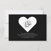 Eenvoudig wit zwart hart Logo - Hartelijk dank Bedankkaart (Achterkant)