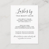 Eenvoudig Wit Zwart Lash Extensions Aftercare Icon Visitekaartje (Achterkant)