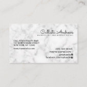 Eenvoudig Wit Zwart Marmer Logo Visitekaartje (Achterkant)