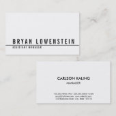 Eenvoudig wit zwart, modern visitekaartje (Voorkant / Achterkant)