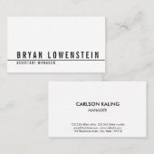 Eenvoudig wit zwart, modern visitekaartje (Voorkant / Achterkant)