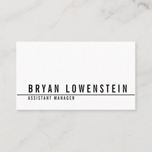 Eenvoudig wit zwart, modern visitekaartje (Voorkant)