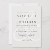 Eenvoudig wit zwart-wit Ampersand Weddenschap Kaart (Voorkant)