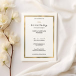 Eenvoudig witgoud 50e bruiloft Jubileum Kaart<br><div class="desc">Een elegante witte en gouden 50ste bruiloft Jubileum Invitation. is ideaal voor een modern jubileumfeest. Het romantische minimalistische ontwerp heeft een mooie en elegante eenvoudige gouden rand op een zwart-witte achtergrond. Pas dit ontwerp aan met uw boodschap en persoonlijke informatie. Alle design zijn gedrukt.</div>