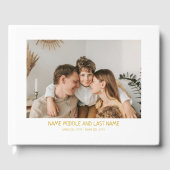 Eenvoudig witgoud foto viering van het leven gastenboek (Voorkant)