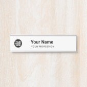 Eenvoudig Witte Bedrijfs Logo Naam Winst Deurbordje (Voorkant)