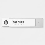 Eenvoudig Witte Bedrijfs Logo Naam Winst Deurbordje (Voorkant)