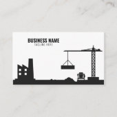 Eenvoudig witte en zwarte bouwplaats Silhouette Visitekaartje (Voorkant)