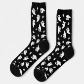 Eenvoudig Witte Geesten Patroon Cute Halloween Sokken (Links)