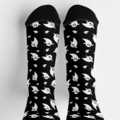 Eenvoudig Witte Geesten Patroon Cute Halloween Sokken (Top)