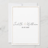 Eenvoudig witte gouden glinsterende boog lint RSVP Kaart (Achterkant)