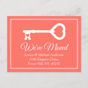 Eenvoudig Witte Koraal Minimale Belangrijkste Verp Aankondigingskaart