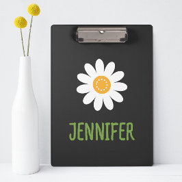 Eenvoudig Witte Madeliefjes Monogram Klembord