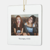 Eenvoudig Witte Minimale Foto Keepomwille Kerstmis Keramisch Ornament (Links)