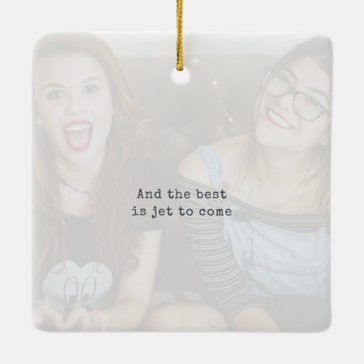 Eenvoudig Witte Minimale Foto Keepomwille Kerstmis Keramisch Ornament (Achterkant)