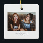 Eenvoudig Witte Minimale Foto Keepomwille Kerstmis Keramisch Ornament<br><div class="desc">Eenvoudig White Minimalist Photo Keepomwille Kerstkeramische sieraad,  een prachtig gepersonaliseerd cadeau voor vrienden,  familie,  koppels,  vriendin,  vriendje,  medewerker,  baas en nog veel meer.</div>