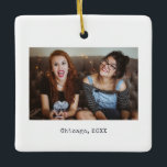 Eenvoudig Witte Minimale Foto Keepomwille Kerstmis Keramisch Ornament<br><div class="desc">Eenvoudig White Minimalist Photo Keepomwille Kerstkeramische sieraad,  een prachtig gepersonaliseerd cadeau voor vrienden,  familie,  koppels,  vriendin,  vriendje,  medewerker,  baas en nog veel meer.</div>