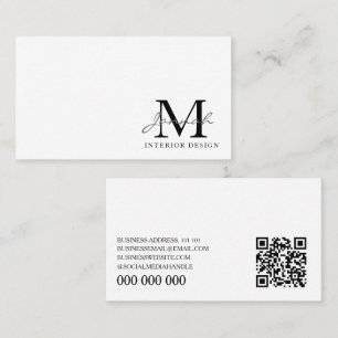 Eenvoudig Witte Minimalistische Interieurontwerp M Visitekaartje