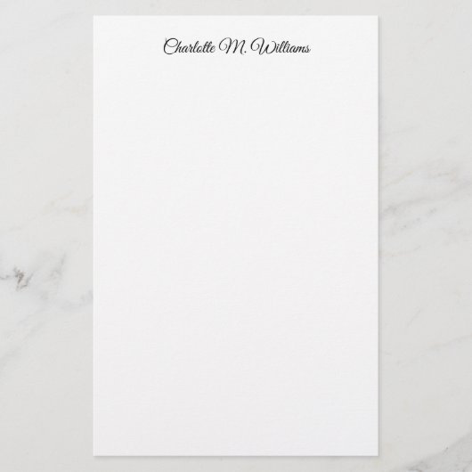 Eenvoudig Witte Minimalistische Professioneel Mode Briefpapier (Voorkant)