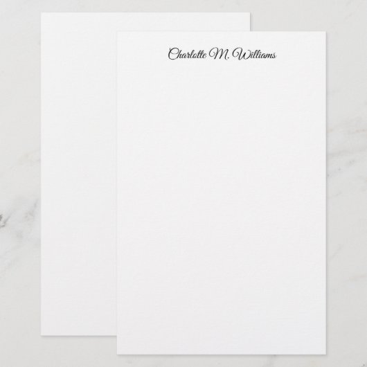 Eenvoudig Witte Minimalistische Professionele Mode Briefpapier (Voorkant / Achterkant)