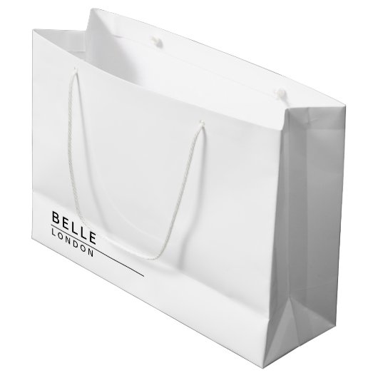 Eenvoudig Witte Moderne Zakelijke Groot Cadeauzakje (Voorkant Gekanteld)