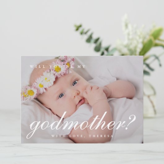 Eenvoudig witte script meter voorstel foto kaart (Staand voorkant)