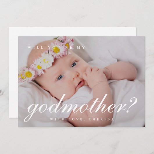 Eenvoudig witte script meter voorstel foto kaart (Voorkant / Achterkant)