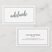 Eenvoudig Witte, stylist script handtekeningteken Visitekaartje (Voorkant / Achterkant)