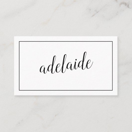 Eenvoudig Witte, stylist script handtekeningteken Visitekaartje (Voorkant)