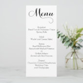 Eenvoudig Witte Trouwmenu Persoonlijk Menu (Staand voorkant)