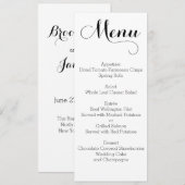 Eenvoudig Witte Trouwmenu Persoonlijk Menu (Voorkant / Achterkant)