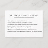 Eenvoudig witte wasextensie Microblading Aftercare Visitekaartje (Voorkant)