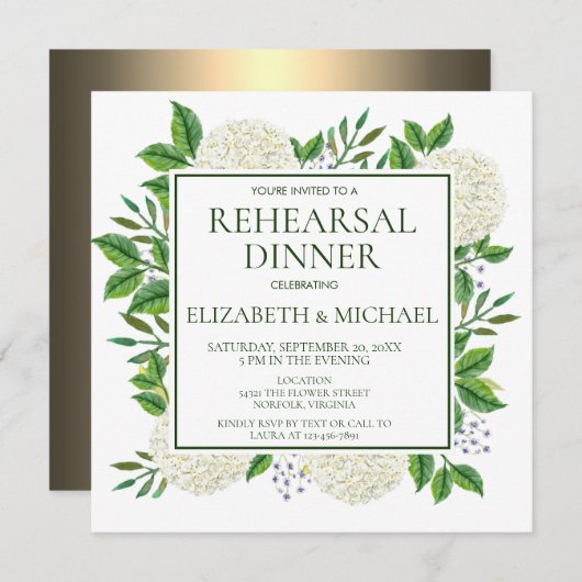 Eenvoudig Witte Waterverf Uitnodiging (Voorkant / Achterkant)