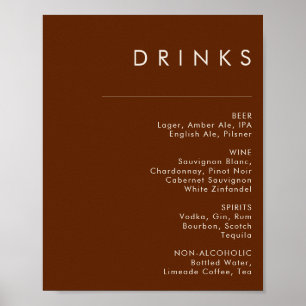 Eenvoudig Woestijn Donker Kaneel Dranken Menu Bo Poster