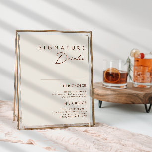 Eenvoudig woestijn natuurlijk wit Signature-dranks Poster