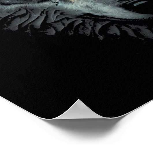 Eenvoudig Wolf zwart Poster (Hoek)