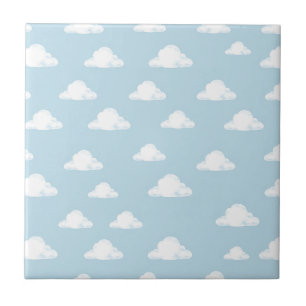 Eenvoudig Wollen Wolken Lucht Kinderkamer Patroon Tegeltje