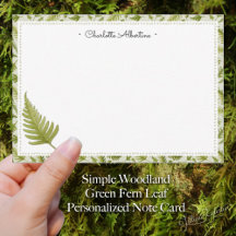 Eenvoudig Woodland Green Fern Leaf gepersonaliseer