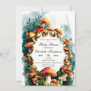 Eenvoudig Woodland Mushroom Baby shower Kaart