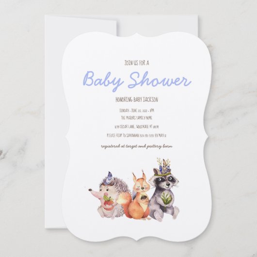 Eenvoudig Woodland Rustic Baby shower Uitnodiging (Voorkant)