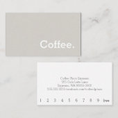 Eenvoudig Word Dark Loyalty Coffee Punch Card Clou (Voorkant / Achterkant)