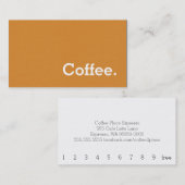 Eenvoudig Word Dark Loyalty Coffee Punch Card Oran (Voorkant / Achterkant)